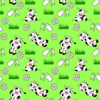 Seamless Cow Background clipart