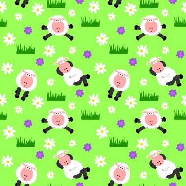 Seamless Sheep Background clipart