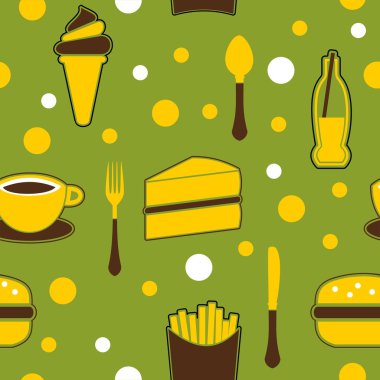 Seamless Junk Food Background clipart