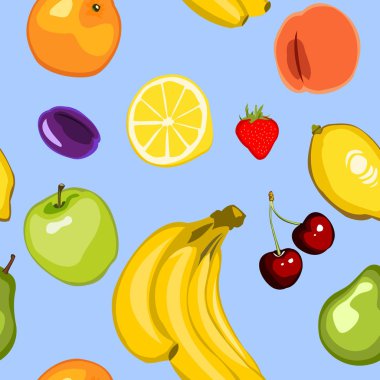 Seamless Summer Fruit Background clipart