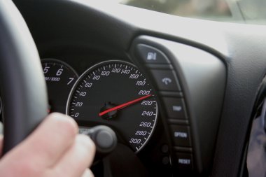 Speedomeeter at 210 km/h clipart