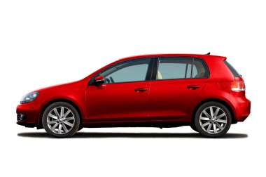 Cherry red hatchback clipart