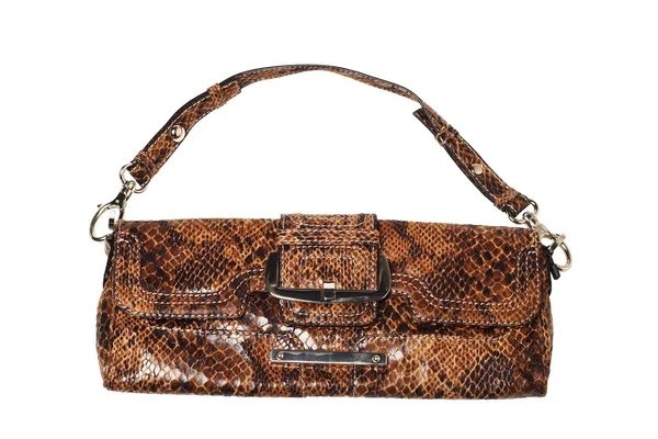 Женская сумка из кожи змеи — стоковое фото