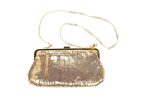 Goldene Damenhandtasche — Stockfoto