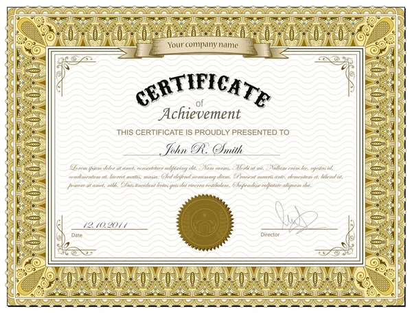 Ayrıntılı sertifika altın — Stok Vektör