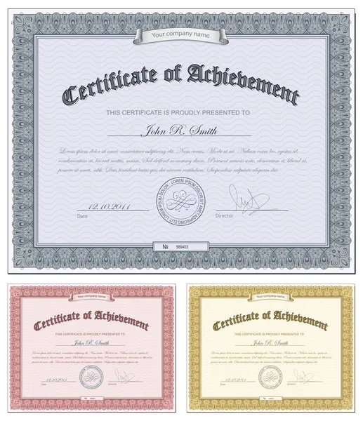 Certificats multicolores — Image vectorielle