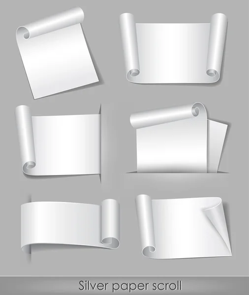 Silver papier scroll — Stockvector