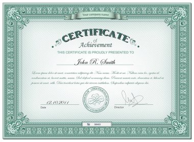 Detailed certificate clipart