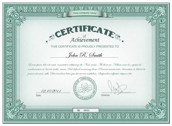Certificado pormenorizado —  Vetores de Stock