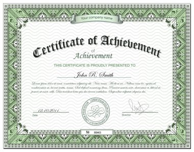 Detailed certificate clipart