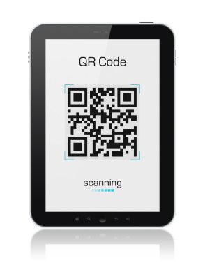 QR Code Scanner On Digital Tablet clipart