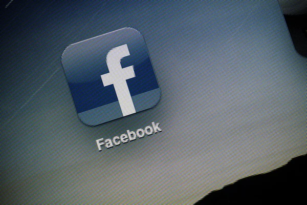 Macro extremo de logotipo Facebook — Fotografia de Stock