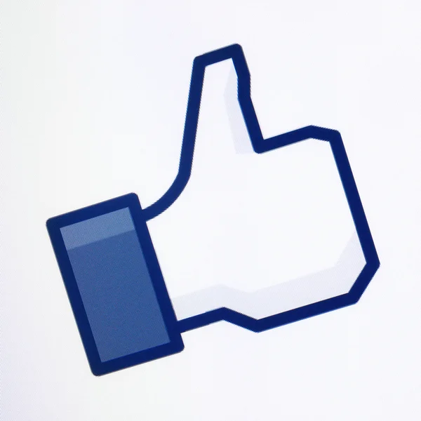 Duimschroef opwaarts facebook symbool — Stockfoto