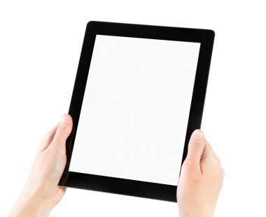 Holding Electronic Tablet PC clipart