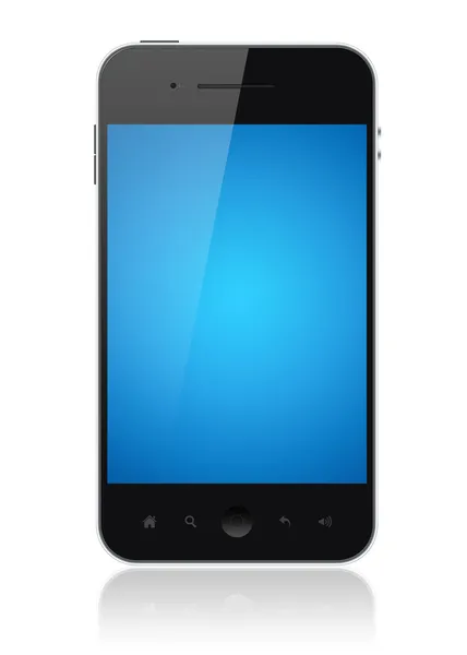 Slimme telefoon met blauw scherm geïsoleerd — Stockfoto