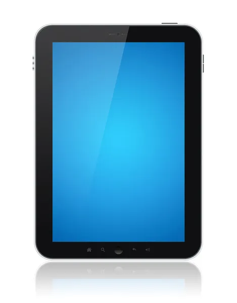 Tablet Computer With Blue Screen Isolated — Stock Photo, Image