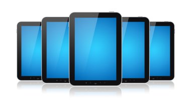 Set Of Tablet Computers Isolated clipart