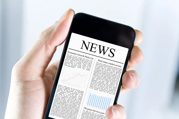 News On Mobile Phone — Stock Photo, Image