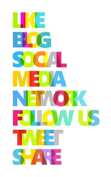 Sociale media kleur woorden — Stockfoto