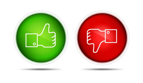 Thumb Up And Thumb Down Buttons — Stock Photo, Image