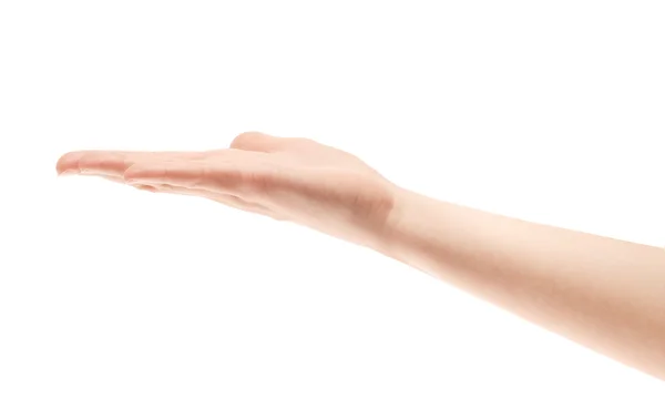 Показанная рука изолирована — стоковое фото