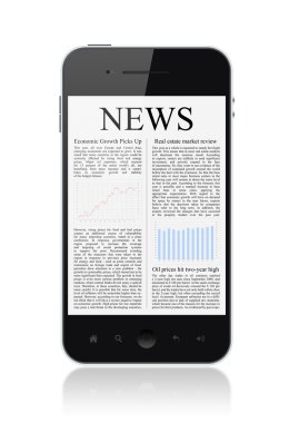 News On Mobile Smart Phone Isolated clipart