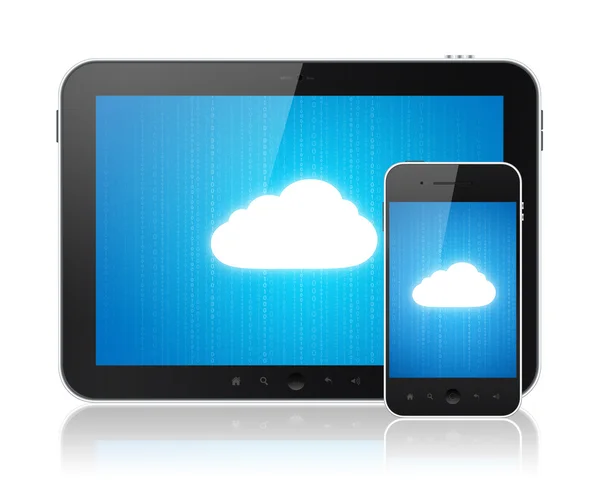 Cloud computing verbinding op moderne apparaten — Stockfoto
