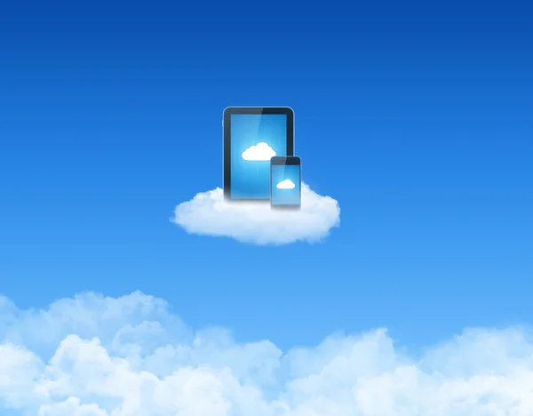 Σύννεφο υπολογιστών επικοινωνίας — Φωτογραφία Αρχείου