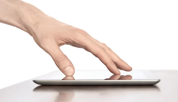 Touching On Digital Tablet PC — Stock Photo, Image