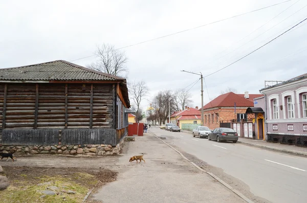 Widok z ulicy w zabytkowej części Połock — Zdjęcie stockowe