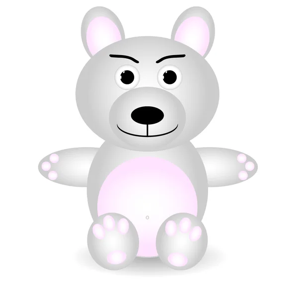 Teddy white bear — Stock Vector
