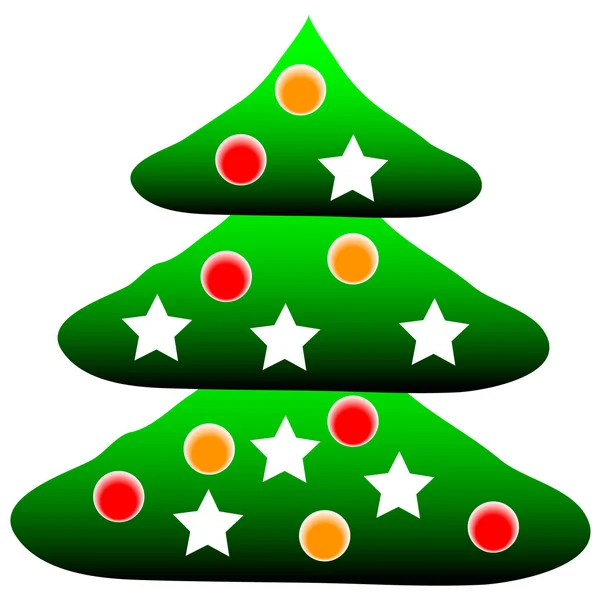 Decorated christmas tree — Stock Vector