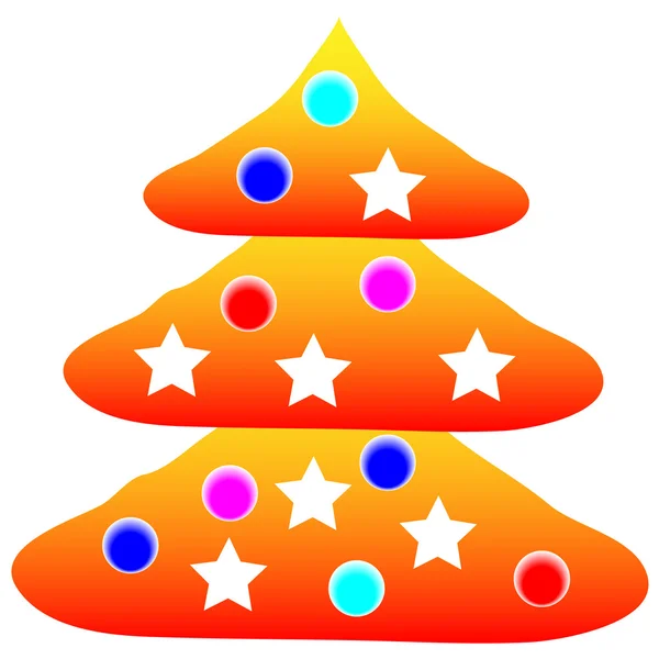 Gedecoreerde kerstboom — Stockvector