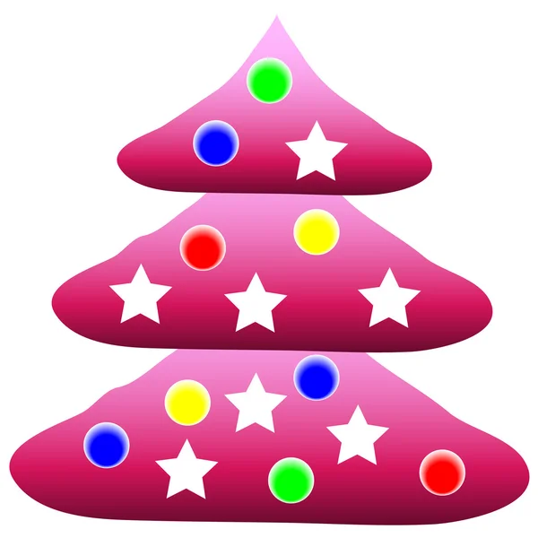 Gedecoreerde kerstboom — Stockvector