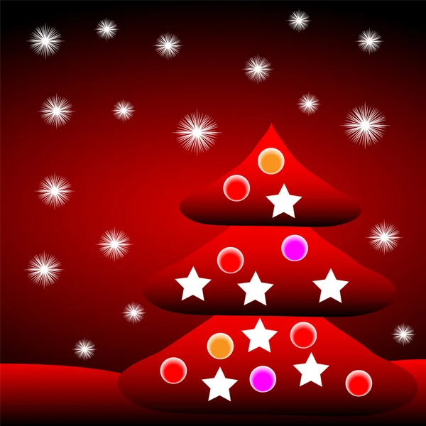 Paysage de Noël d'hiver avec sapin — Image vectorielle