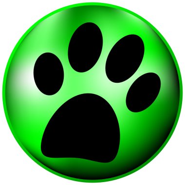 Paw button clipart