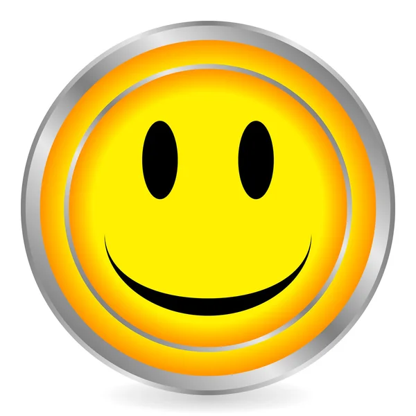 Gülümsemek yüz sarı daire simgesi — Stok Vektör