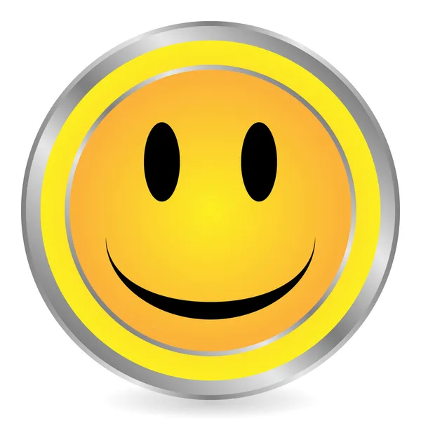 Faccina sorriso giallo cerchio icona — Vettoriale Stock