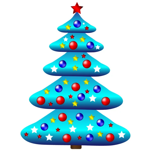 飾られたクリスマスツリー — ストックベクタ