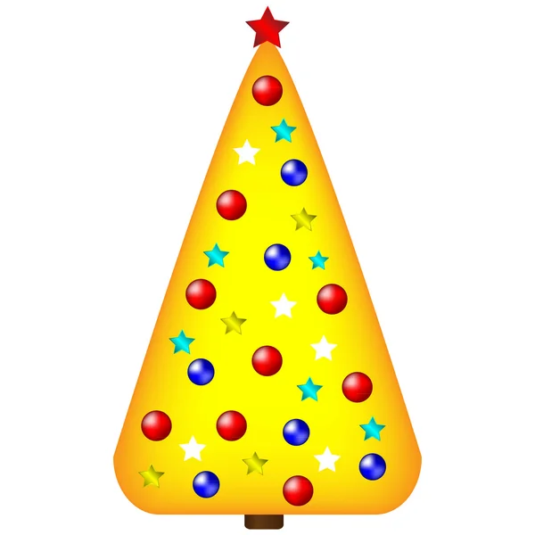 Decorated christmas tree — Stock Vector