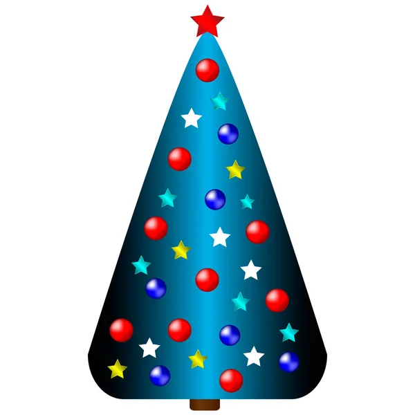 Geschmückter Weihnachtsbaum — Stockvektor