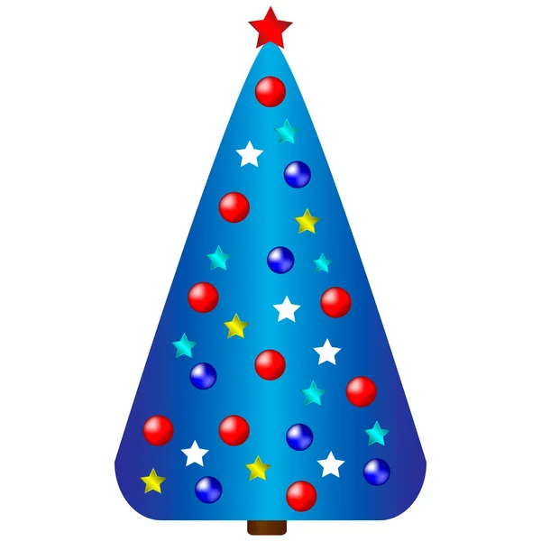 Decorated christmas tree — Stock Vector