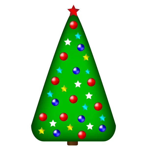 Arbre de Noël décoré — Image vectorielle