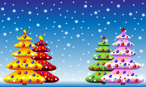 Paysage de Noël d'hiver avec sapins — Image vectorielle