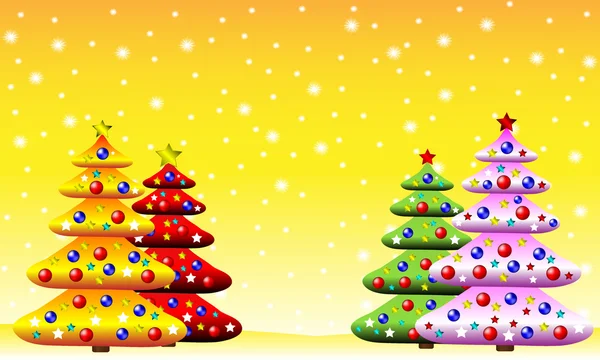 Paysage de Noël d'hiver avec sapins — Image vectorielle