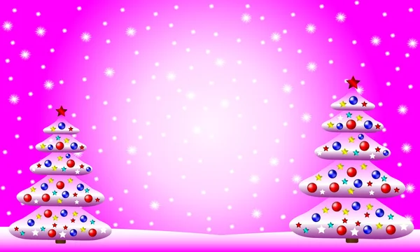 Winterweihnachtslandschaft mit Tannenbäumen — Stockvektor