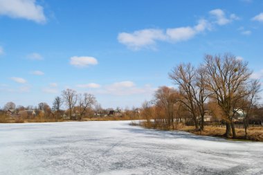 Early spring on the river clipart