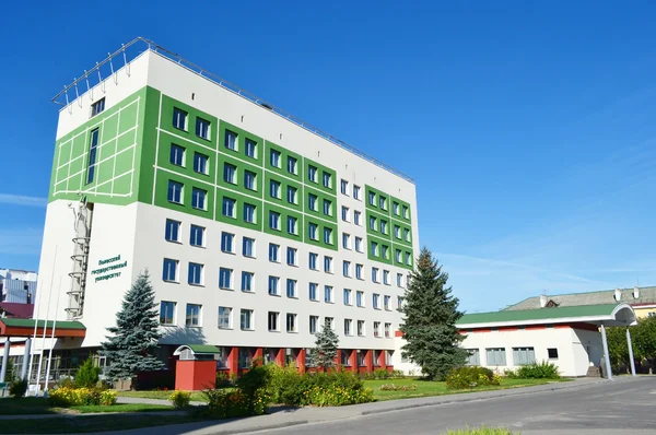 Το κτίριο του polesie Πανεπιστημίου κράτους σε ύφασμα σε pinsk — Φωτογραφία Αρχείου