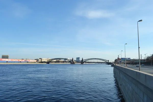 Smolnaya embankment and Neva river, St.Petersburg — Stock Photo, Image