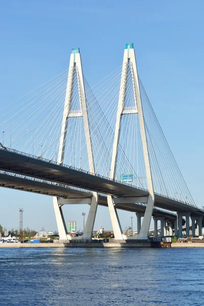 Puente sujetado por cable en San Petersburgo . — Foto de Stock
